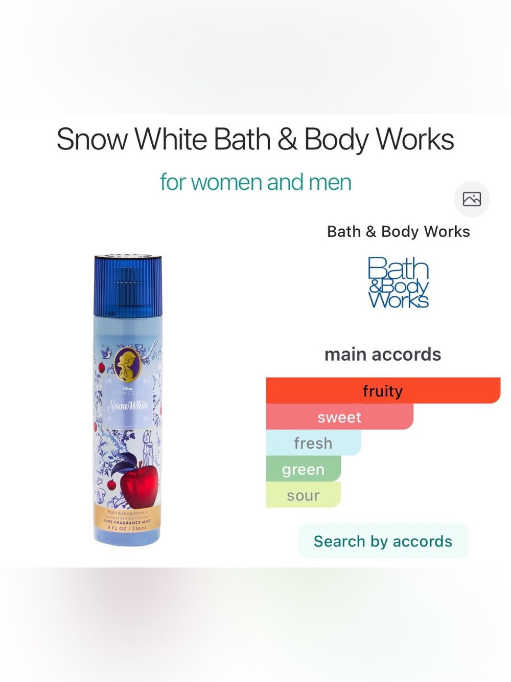🆕 Bath & Body Works x Disney Princess Fine Fragrance Mist 🍎Snow White🍎 ✨unused✨ - Picture 4 of 10